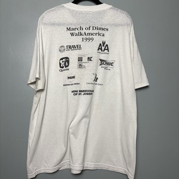 Vintage 1999 March Of Dimes Women’s XXL 2X Plus Oversized T Shirt 90’s Y2K - Picture 6 of 11